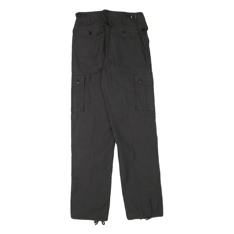 Mens Regular Fit Cotton Blend Cargo Trousers Black W27 L32 Utility Workwear