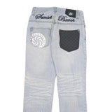 BANANA SEVEN Mens Jeans Blue Regular Straight Denim Light W30 L31 Surf Team