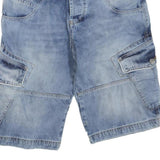 STEINAR Mens Shorts Blue Casual Denim M W30 Cargo Pocket Lightweight