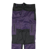 Womens Polyester Blend Black & Purple Relaxed Trousers W32 L30 Cargo Zip Pockets