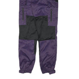 Womens Polyester Blend Black & Purple Relaxed Trousers W32 L30 Cargo Zip Pockets