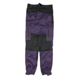 Womens Polyester Blend Black & Purple Relaxed Trousers W32 L30 Cargo Zip Pockets