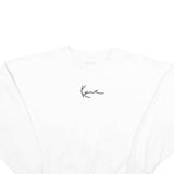 KARL KANI Womens White Signature Logo Crew Neck Sweatshirt M Casual Streetwear