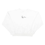 KARL KANI Womens White Signature Logo Crew Neck Sweatshirt M Casual Streetwear