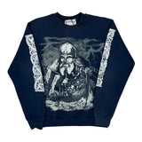 Viking Theme Celtics Graphic Sweatshirt - Small Navy Cotton