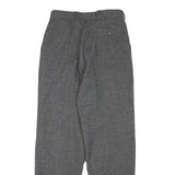 Womens Regular Grey Wool Blend Trousers W24 L28 Zip Closure Classic Fit