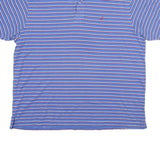NAUTICA Mens Blue Striped Short Sleeve Polo Shirt XL Classic Cotton Summer