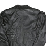 LEDERMODERN FABRIKATION J. TAKA Womens Black Button Faux Leather Jacket L Soft