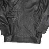 LEDERMODERN FABRIKATION J. TAKA Womens Black Button Faux Leather Jacket L Soft