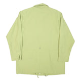 Womens Green Button Jacket L Polyester Blend Plain Lightweight Casual