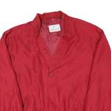 Mens Red Button Synthetic Jacket L Casual Lightweight Plain