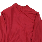 Mens Red Button Synthetic Jacket L Casual Lightweight Plain