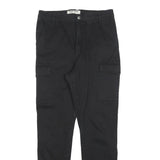 TALLY WEIJL Womens Cotton Blend Black Slim Cargo Trousers W30 L28 Stylish Casual