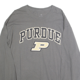 FANATICS Mens Grey Purdue Graphic T-Shirt XL Long Sleeve Crew Neck Cotton Blend