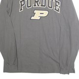 FANATICS Mens Grey Purdue Graphic T-Shirt XL Long Sleeve Crew Neck Cotton Blend