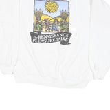 HANES Mens White Renaissance Pleasure Faire Crew Neck M Cotton Sweatshirt