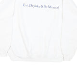 HANES Mens White Renaissance Pleasure Faire Crew Neck M Cotton Sweatshirt
