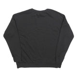 UMBRO Womens Black Cotton Blend Sweatshirt M Crew Neck Logo Print