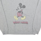 DISNEY Womens Grey Mickey Mouse Crew Neck 2XL Cotton Blend Sweatshirt Pullover
