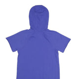 DKNY Womens Blue Hoodie Dress Cotton Blend Short Sleeve XS Casual Everyday