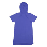 DKNY Womens Blue Hoodie Dress Cotton Blend Short Sleeve XS Casual Everyday