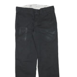 DICKIES Mens Cotton Blend Black Regular Tapered Trousers W31 L29 Workwear