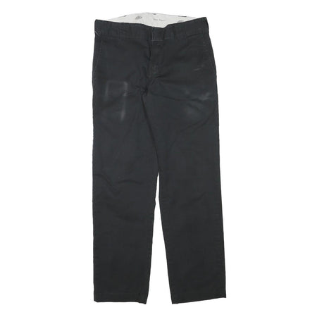DICKIES Mens Cotton Blend Black Regular Tapered Trousers W31 L29 Workwear