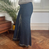Jete Maxi Denim Skirt - 28W UK 8 Blue Cotton Blend