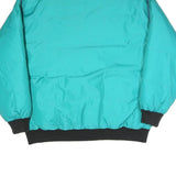 WOOLRICH Womens Turquoise & Black Reversible Puffer Jacket L Polyester Blend Zip