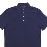 POLO RALPH LAUREN Mens Navy Blue Short Sleeve Plain M Polo Shirt Cotton Blend