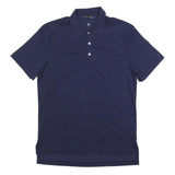 POLO RALPH LAUREN Mens Navy Blue Short Sleeve Plain M Polo Shirt Cotton Blend