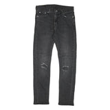 LEVI'S 510 Mens Jeans Black Slim Skinny Denim W28 L27 Distressed Stretch
