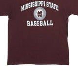 CHAMPION Mens Maroon Mississippi State Baseball T-Shirt L Short Sleeve Crew Neck