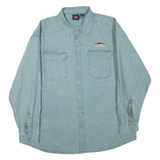 PRAIRIE MOUNTAIN Mens Blue Shirt XL Button Front Cotton Blend Casual Arizona