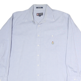 CHAPS Mens Light Blue Plain Cotton Shirt 2XL Classic Button Down Pocket