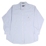 CHAPS Mens Light Blue Plain Cotton Shirt 2XL Classic Button Down Pocket