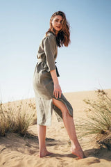 Isla - Midi Linen Dress