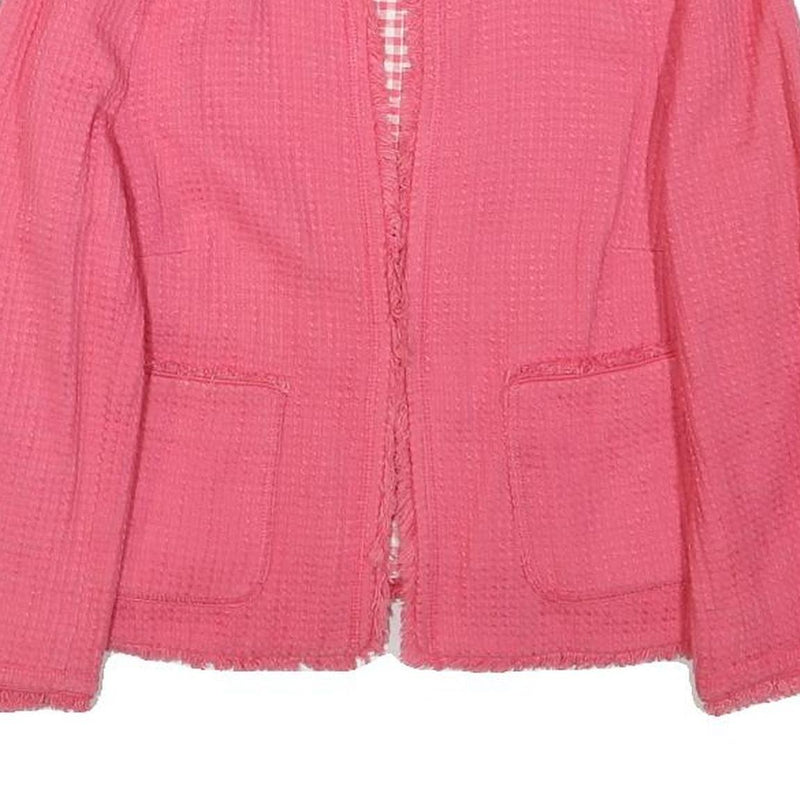 ZARA BASIC Womens Pink Cotton Blend Jacket S Woven Button Closure Elegant Style
