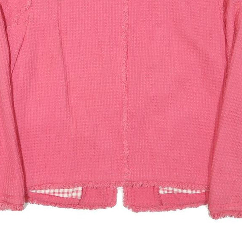 ZARA BASIC Womens Pink Cotton Blend Jacket S Woven Button Closure Elegant Style