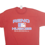 RUSSELL ATHLETIC Mens Red Reno Huskies Baseball Graphic T-Shirt L Crew Neck