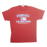 RUSSELL ATHLETIC Mens Red Reno Huskies Baseball Graphic T-Shirt L Crew Neck