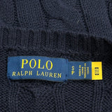 Polo By Ralph Lauren Cable Knit Sweater - Small Navy Cotton