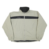COLUMBIA Mens Beige & Black Outdoor Jacket L Polyester Blend Zip Plain