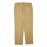 CARHARTT Mens Cotton Blend Beige Regular Fit Straight Leg Trousers W34 L32