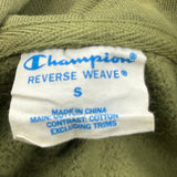 Vintage Reverse Weave Champion Hoodie - Small Green Cotton