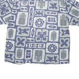 RUSTY Mens Blue Grey Patterned Casual Shirt XL Polynesian Print Summer