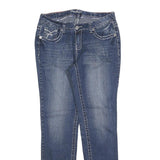 AMETHYST Womens Slim Blue Cotton Blend Denim Jeans W32 L32 Stylish Pocket Detail