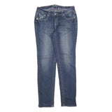 AMETHYST Womens Slim Blue Cotton Blend Denim Jeans W32 L32 Stylish Pocket Detail