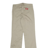 DICKIES Womens Beige Regular Fit Straight Leg Trousers W25 L27 Cotton Blend Zip