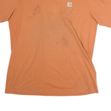 CARHARTT Mens Orange 2XL T-Shirt Short Sleeve Crew Neck Cotton Pocket